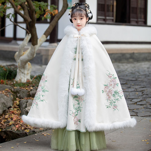 加绒加厚冬款女童唐装汉服拜年服
