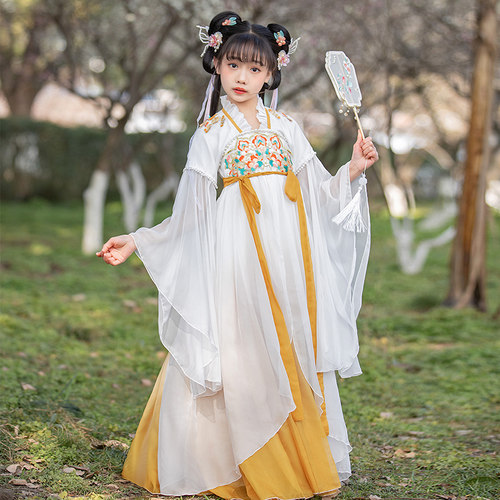 夏款女童超仙飘逸唐装汉服襦裙
