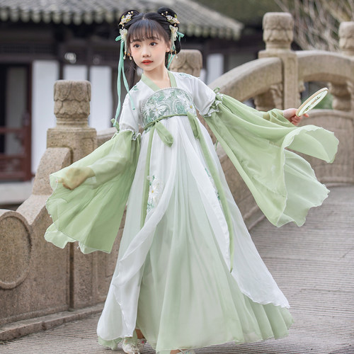 薄款春夏款女童超仙飘逸唐装汉服