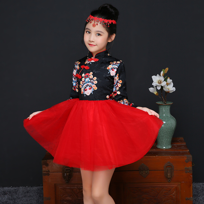 改良汉服小女宝秋冬儿童旗袍