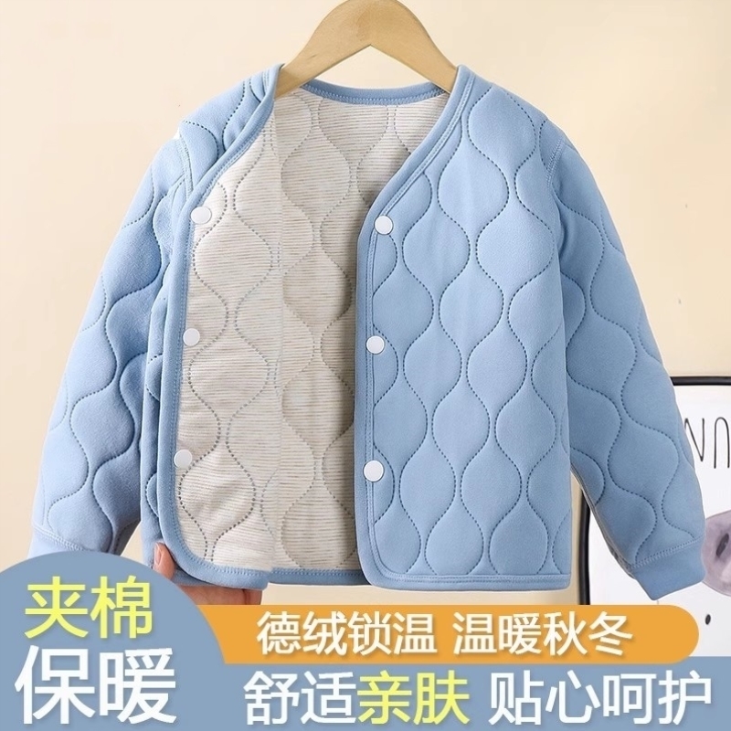 儿童保暖校服神器外套秋冬季三层夹棉内胆男女童加厚棉衣学生上衣