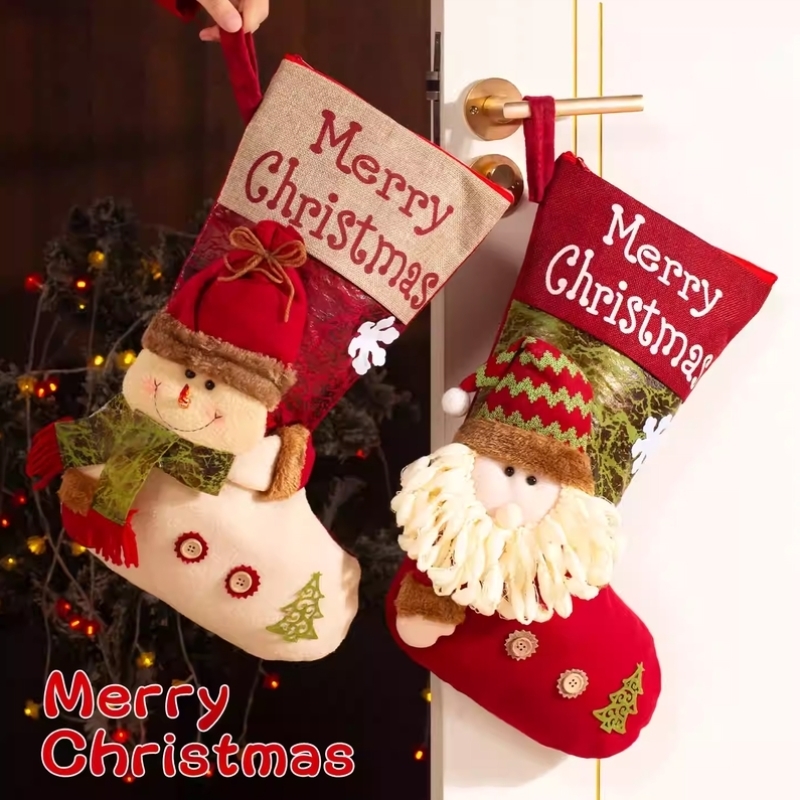 圣诞节装饰品氛围感2025新款圣诞袜子圣诞老人袜子圣诞树挂件礼品