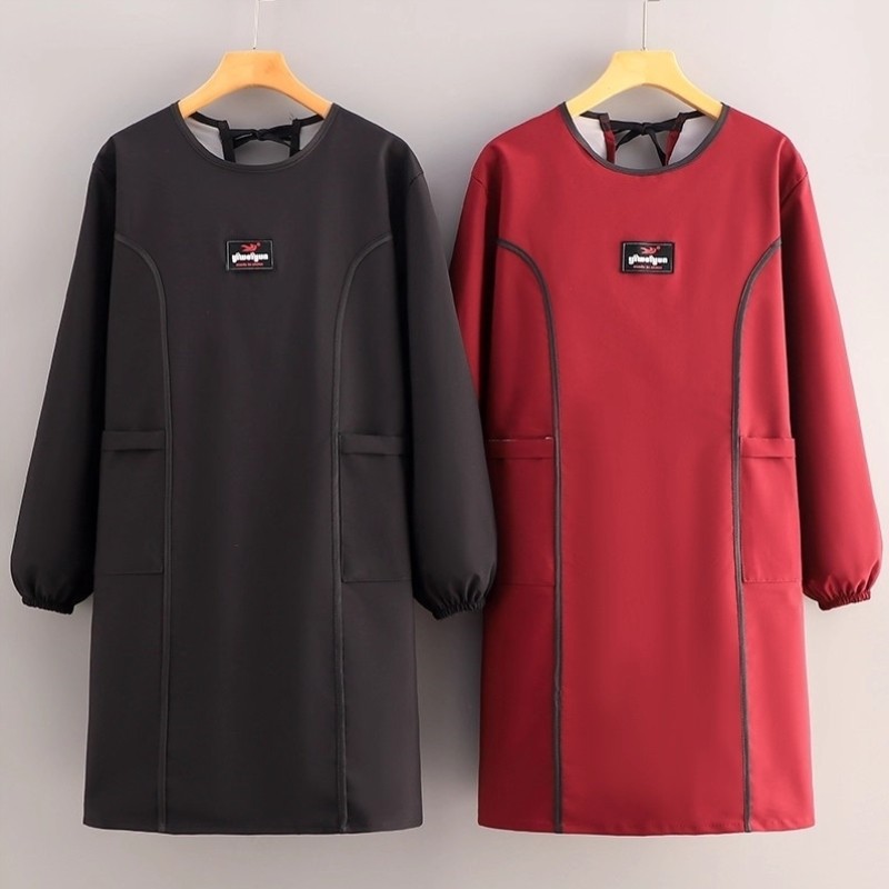 纯色长袖罩衣防水围裙女厨房做饭防油耐脏男女同款上班干活工作服,家庭/个人清洁工具,围裙,淘宝优惠券,粉丝福利购,淘宝优惠卷
