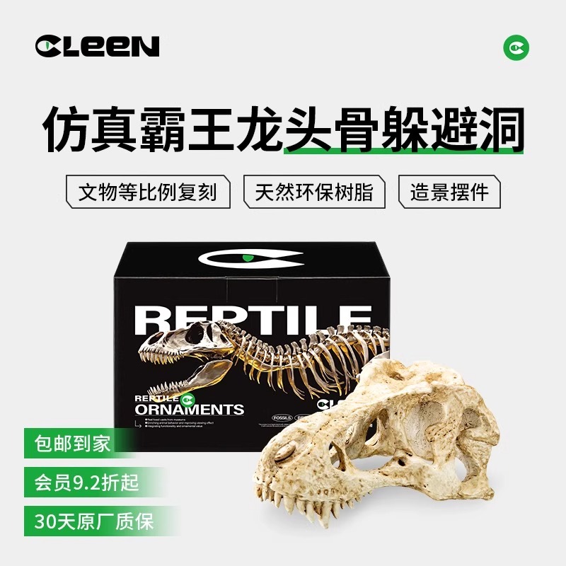 其鳞恐龙头骨脚印爬宠躲避屋水盆