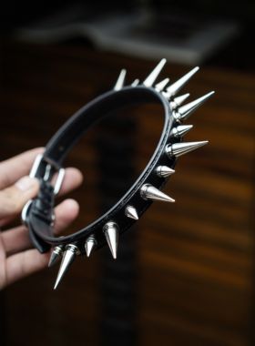 朋克哥特暗黑风金属皮革项圈男女二次元cos变装脖颈配饰y2k亚比风