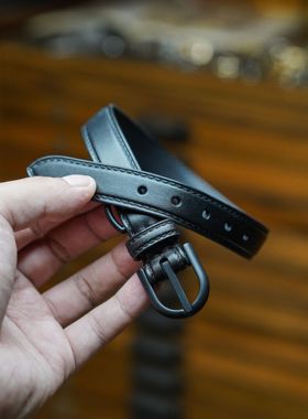 luling手工皮具制作定制进口头层牛皮choker项圈