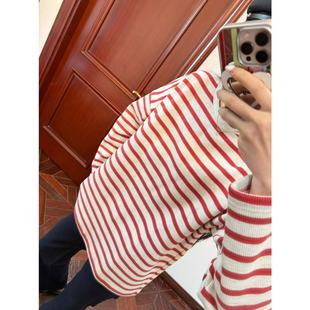 红灰白加绒圆领落肩宽松卫衣式 小众腔调 上衣 设计师线 MCHIC