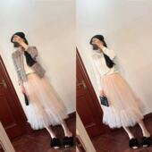 MCHIC 香风粗花呢外套 绝美9米用料网纱半裙 亲妈渠 小众seo