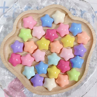 糖果色小星星 亮面树脂配件儿童手工diy奶油胶发夹手机壳饰品材料