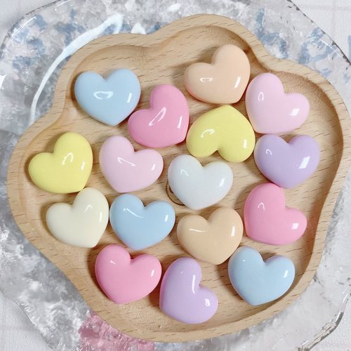 亮面爱心手工diy奶油胶树脂配件