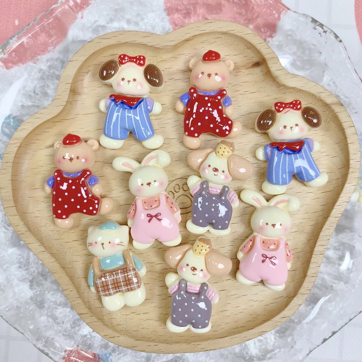 秋冬背带裤猫咪兔子 树脂配件手工diy奶油胶发夹手机壳鞋扣材料包,饰品/流行首饰/时尚饰品新,其他DIY饰品配件,淘宝优惠券,粉丝福利购,淘宝优惠卷