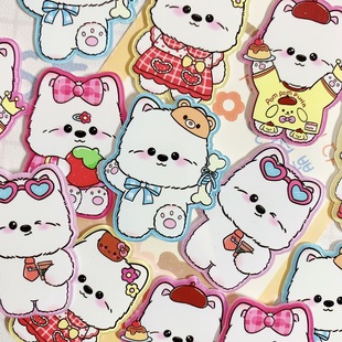 卡通西高地狗狗 亚克力片片手工diy发夹冰箱贴胸针pp夹摇摇乐配件