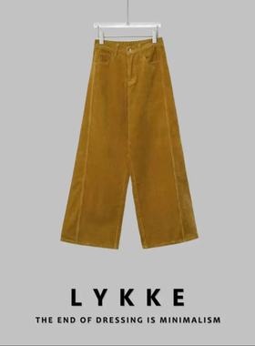 01/06W品牌金标款！新款98%棉设计感高腰显瘦阔腿休闲直筒裤8098