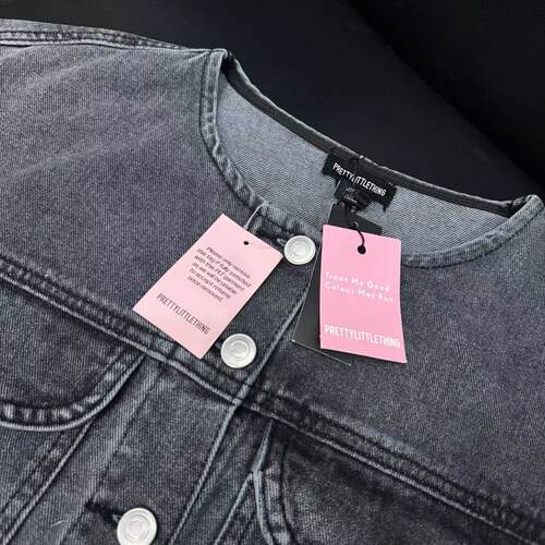 04/12Z 品牌2026年新款小香风软绵圆领短款宽松百搭牛仔外套1487