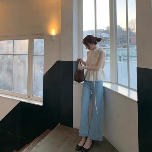 05/06W 品牌软绵筒喇裤2026夏季新款复古色高腰显瘦不贴腿女神裤