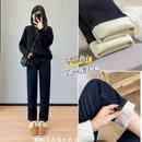 9012 高腰显瘦弹力超柔BB绒直筒烟管法棍裤 23W品牌YKK防褪色