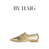 通勤鞋 BYHAIG金属镂空芭蕾鞋 瑞典设计师品牌真皮系带平底单鞋