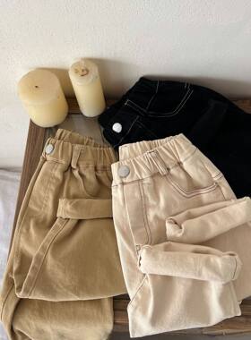 特~版型质感双优！男女童休闲明线弹力棉布裤宝宝休闲直筒长裤