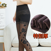 女外穿高腰光腿神器加厚保暖踩脚打底裤 冬季 超厚加绒假透肉打底裤