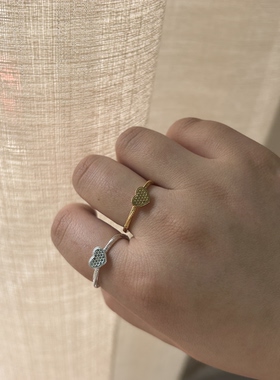 精致百搭心形爱心戒指指环女开口戒指小众设计个性简约首饰