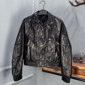 美式 皮夹克机车外套 短款 复古真皮油蜡牛皮皮衣女2026春季 新款