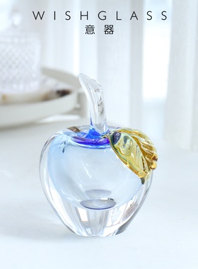 进口水晶琉璃摆件苹果圣诞送礼