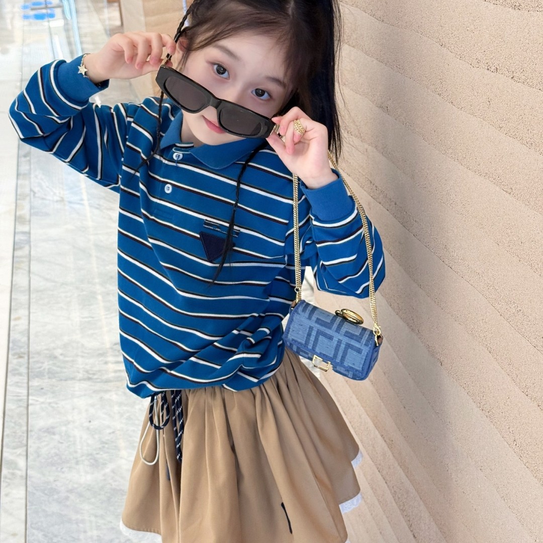 简约浪漫慵懒治愈系条纹polo领长袖T恤打底衫休闲上衣男女宝童装,童装/婴儿装/亲子装,T恤,淘宝优惠券,粉丝福利购,淘宝优惠卷