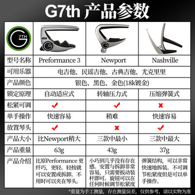 顺丰包邮 正品G7th Performance大G7专业民谣古典电木吉他变调夹