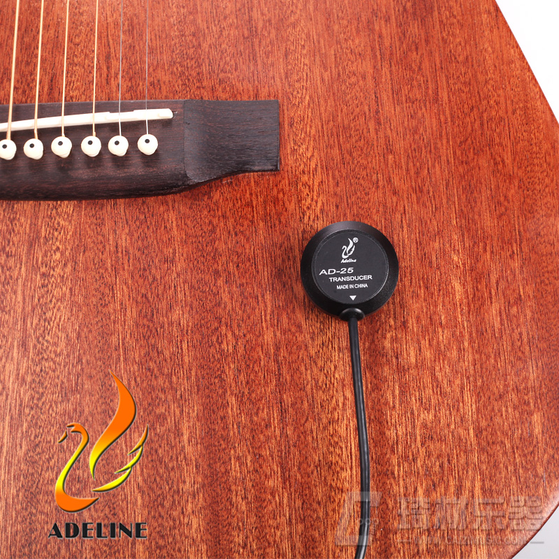 爱德琳娜 AD25/35古典民谣尤克里里木吉他拾音器免开孔贴片可打
