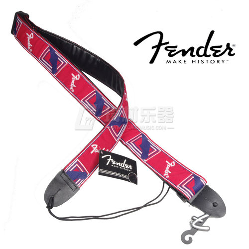 正品芬达 fender 民谣吉他 电吉他 贝斯 背带 红蓝白针织 经典款