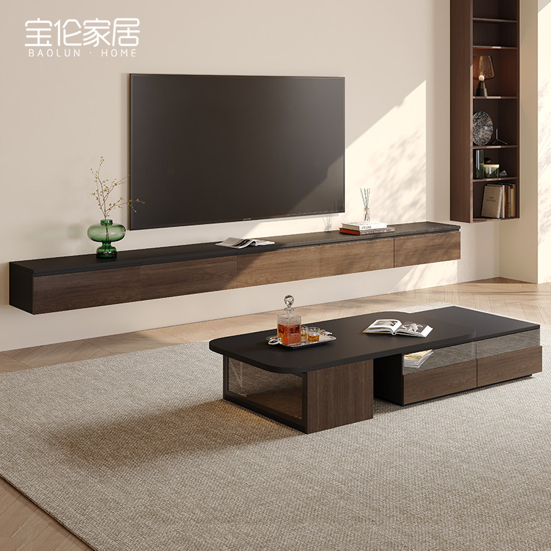 复古壁挂式电视柜茶几组合客厅家用悬浮电视机柜收纳储物柜可定制,住宅家具,电视柜,淘宝优惠券,粉丝福利购,淘宝优惠卷