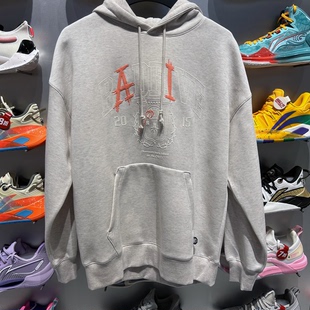 李宁2023秋季 男子宽松套头连帽卫衣外套休闲运动服AWDT475 新款