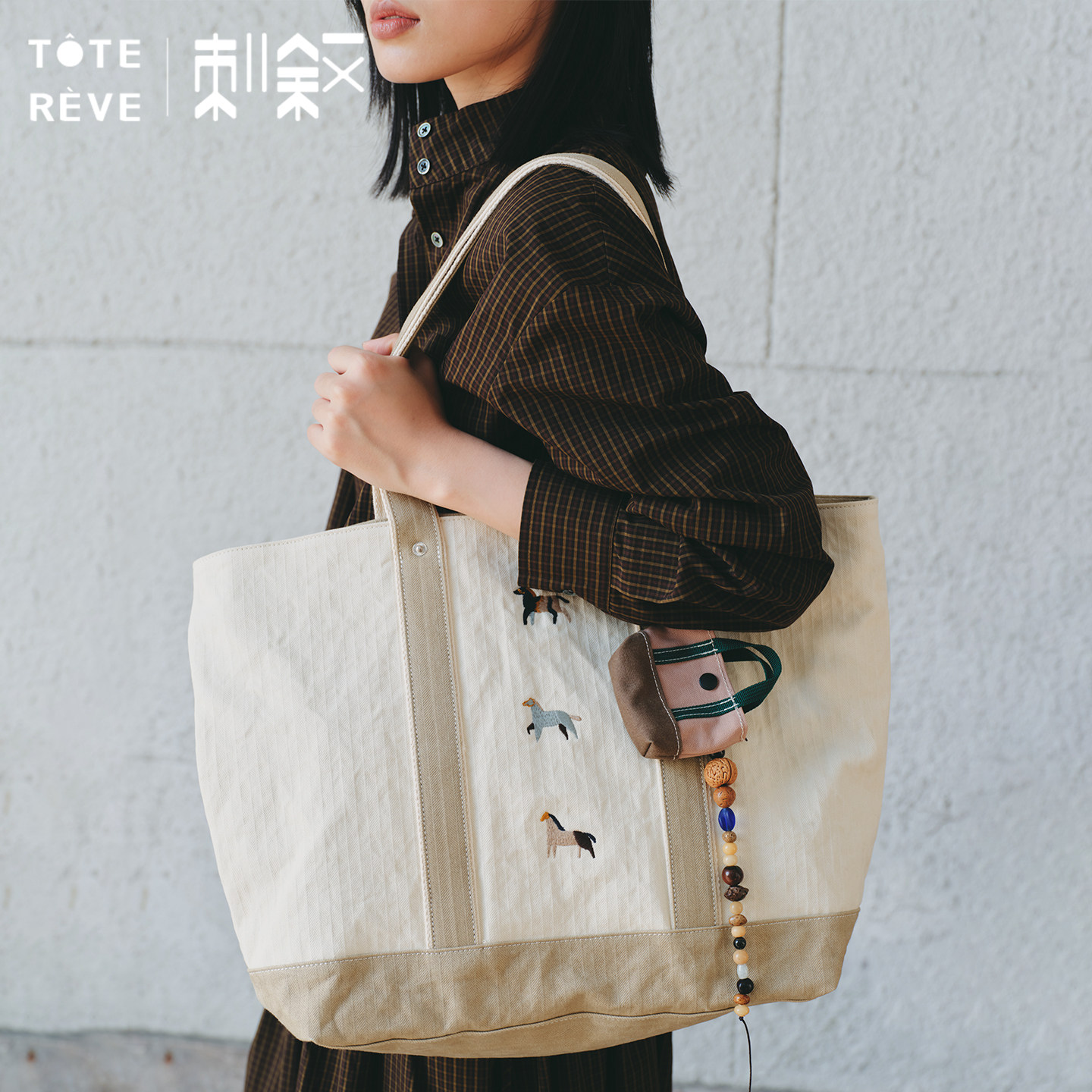 TetoReve刺叙文艺简约帆布包