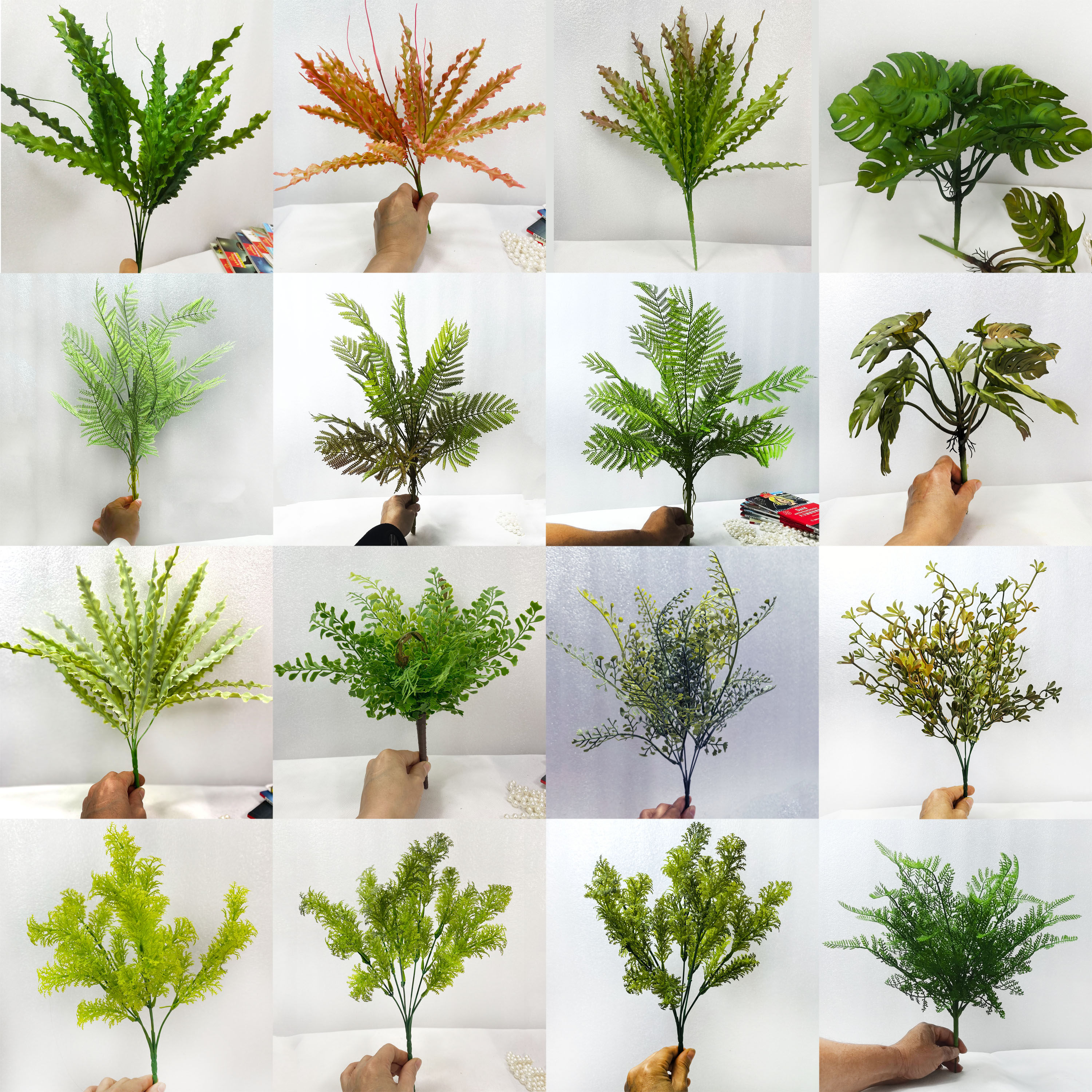 绿植仿真蕨类植物墙布置北欧风室内装饰单只软胶水草绿色巢蕨假花