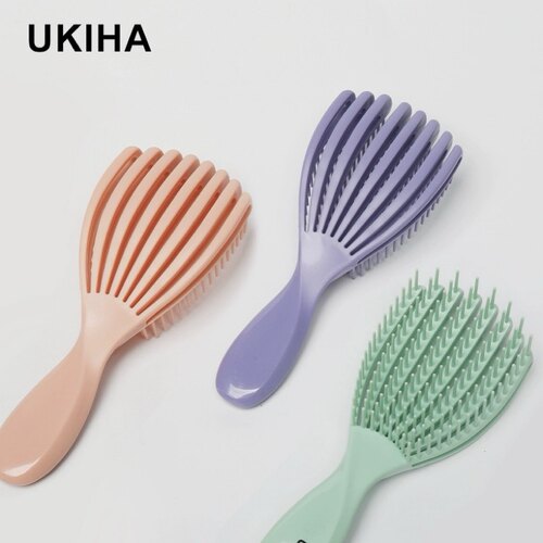 UKIHA/浮羽织贝壳梳高弹蓬松柔顺不打结多功能按摩梳子