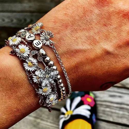 正确版PEACEMINUSONE新款字母雏菊手链GD权志龙同款PMO手环潮男女