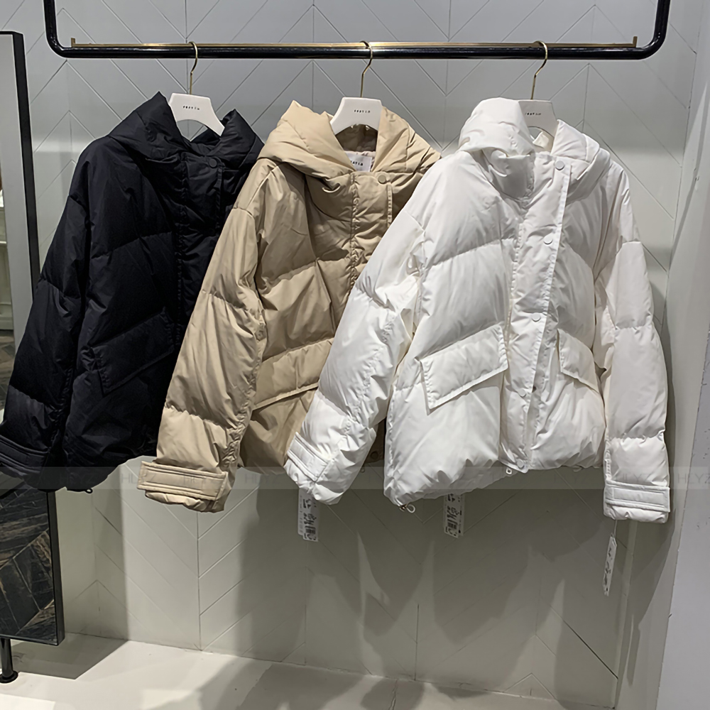 宽松面包轻薄短款羽绒服