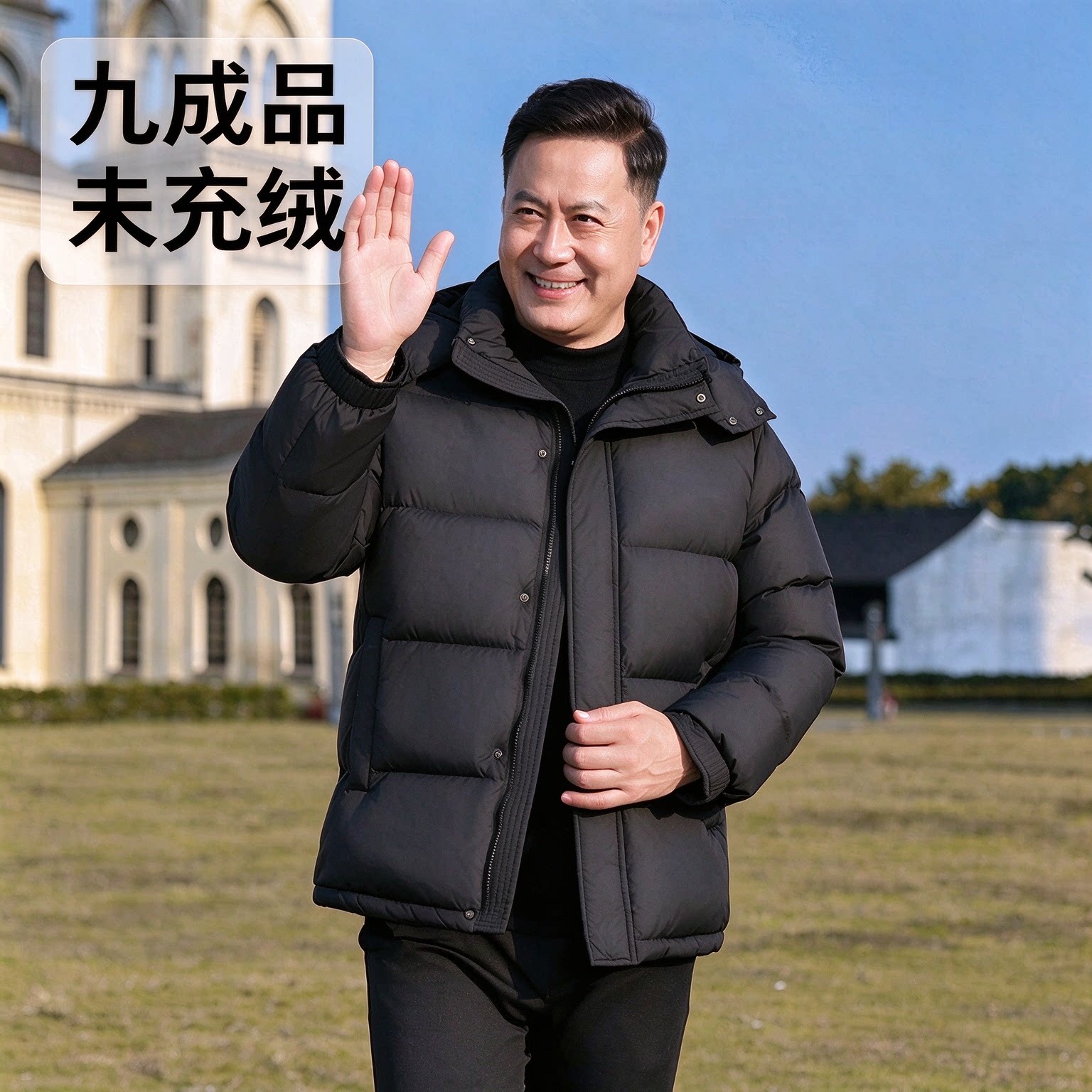 中老年男短款羽绒服九成品外壳休闲版半成品衣皮翻新定制加工订做