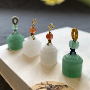 天然东陵玉印章闲章小滴溜吊坠白玉秤砣吊饰玉石挂饰 diy饰品配件