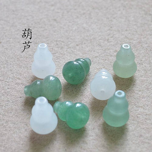天然东陵玉白玉福禄葫芦吊坠配饰