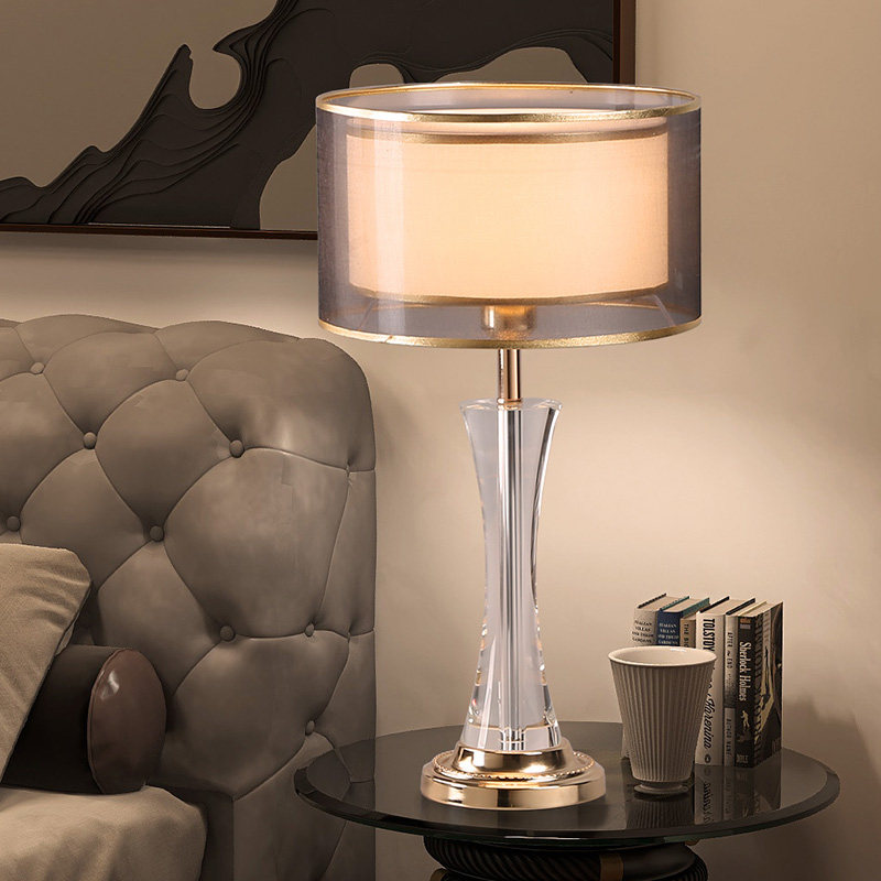 烨上现代轻奢水晶台灯床头灯卧室客厅大号装饰小蛮腰主卧高级感