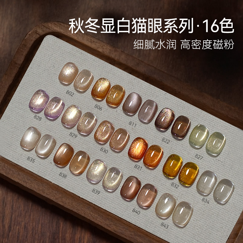 美潮追光磨砂猫眼高密度甲油胶