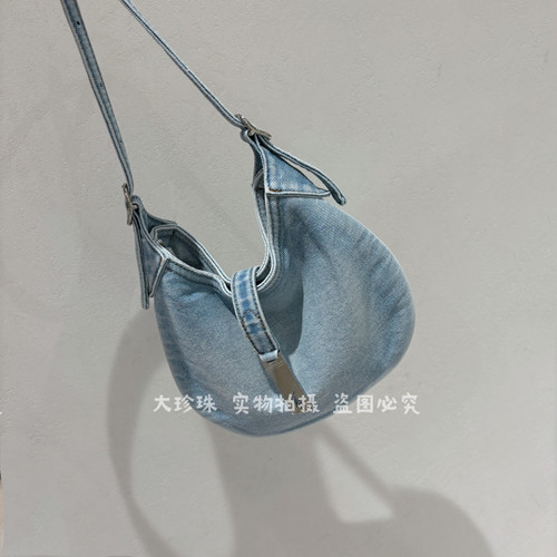 经典复古单宁水洗牛仔布包手拎包腋下包斜挎包2026新款轻便月牙包