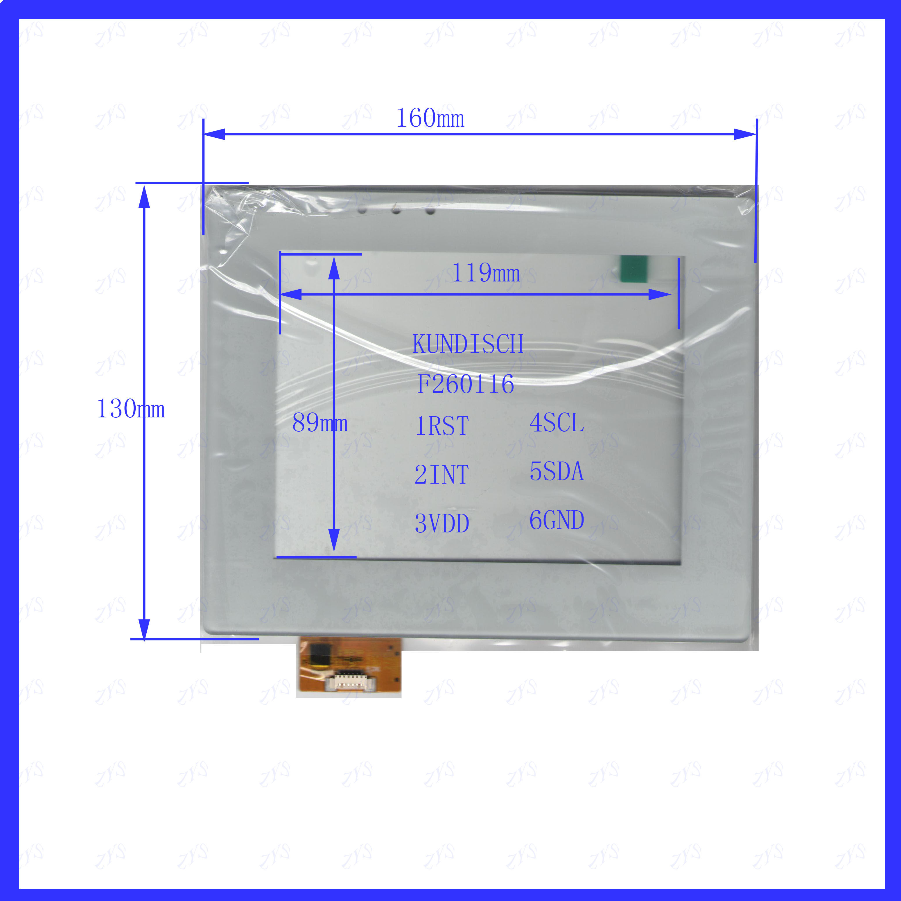 XWC2725  触摸手写外屏幕玻璃 电容触摸屏 160*130MM KUNDISCH