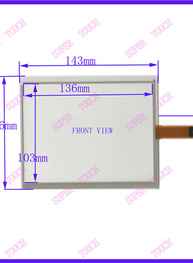 6.4寸 工控触摸手写外屏幕 四线电阻 用于元太PD064VT5液晶显示屏