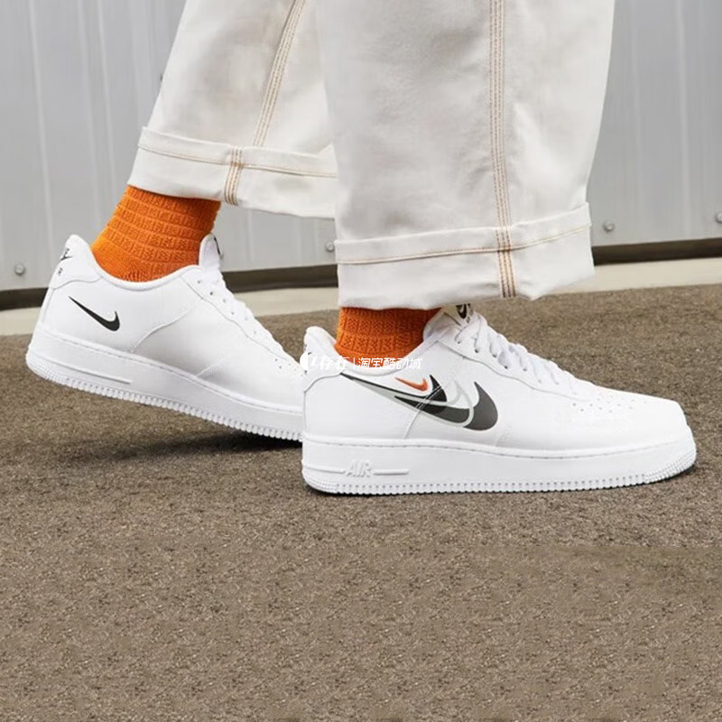 nike耐克af1空军一号黑白 白粉拼接魔术贴运动板鞋 fn7807 dm0576