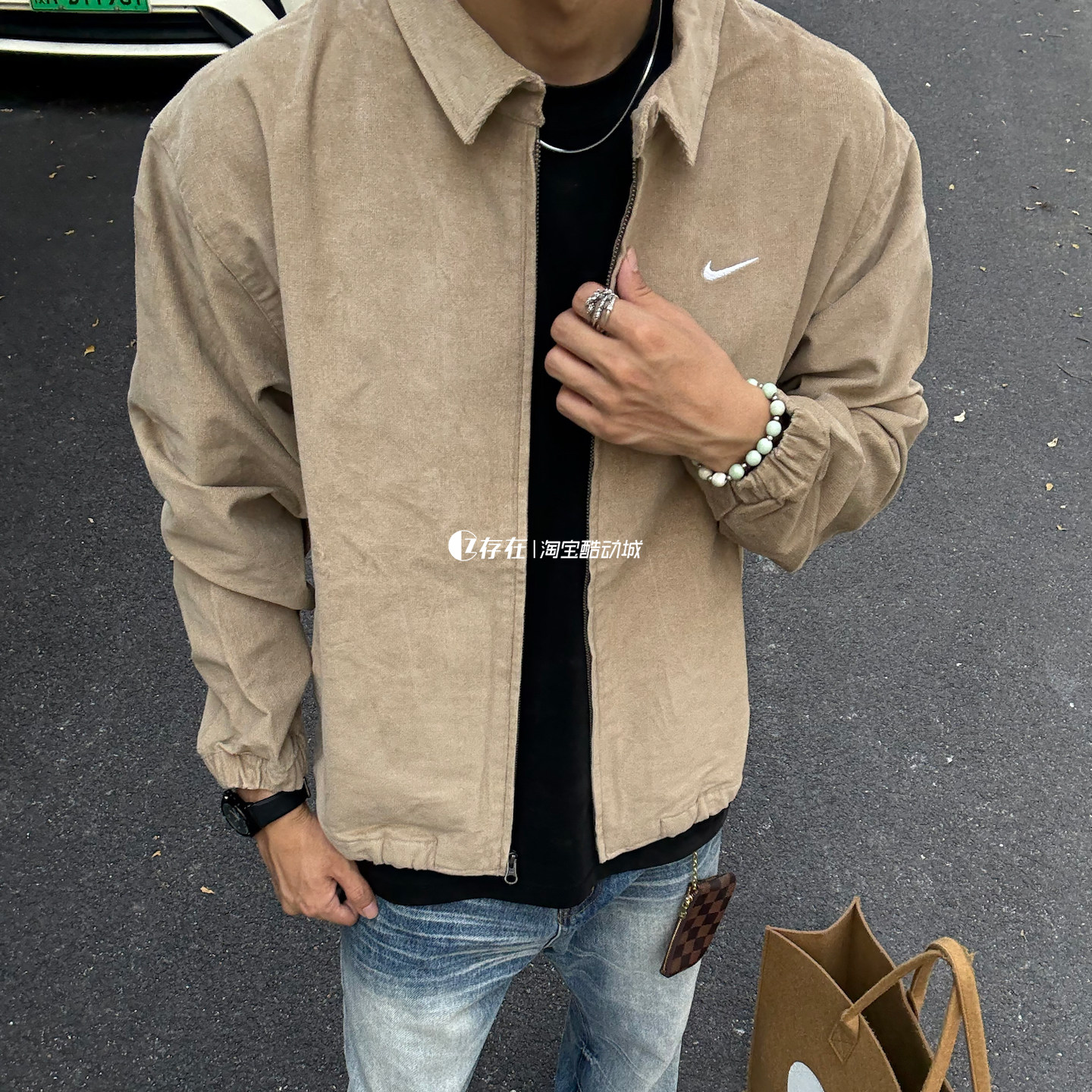 Nike/耐克情侣纯色复古运动灯芯绒百搭休闲夹克外套DX9071-247