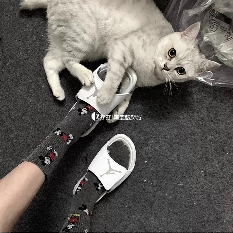 夏季黑白男女魔术贴运动拖鞋