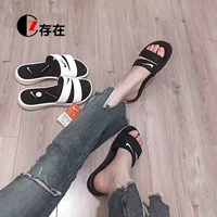 Nike Benassi băng bó ninja đen và trắng bãi biển thể thao mùa hè 882695-002 819717 - Dép thể thao dép nike benassi