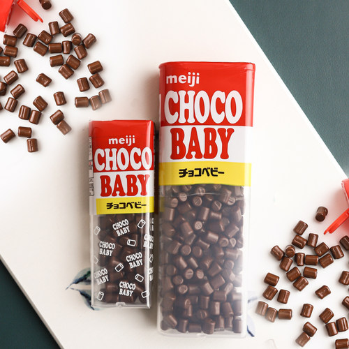 明治巧克力豆meiji牛奶可可脂ChocoBaby进口零儿童生日礼物五宝豆